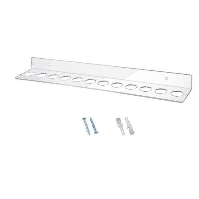 YX162 Acrylic Scissors Wall Mount Bracket 12 Hole Organizer clear acrylic 12-hole wall rack with mounting screws