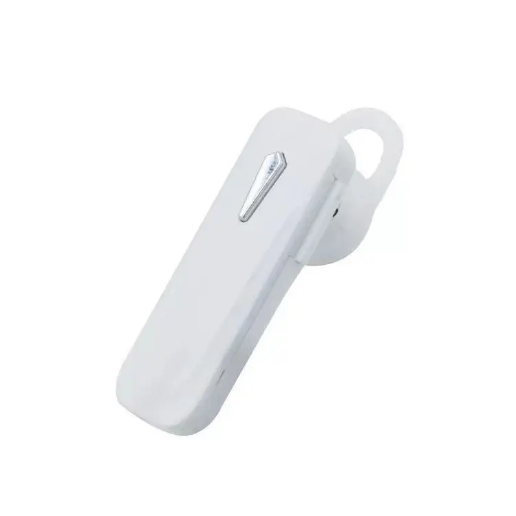 Drive comfortably with the M163 Bluetooth Headset: Ideal for Hands-Free Calls 6 White Bluetooth Headset With A Sleek Design And A Single Button On The Side For Easy Operation.