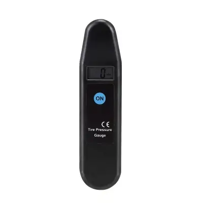 Digital Tire Pressure Gauge with Easy-to-Read Display 1 Digital Tire Pressure Gauge With An Lcd Display And A Power Button For Measuring Tire Pressure.