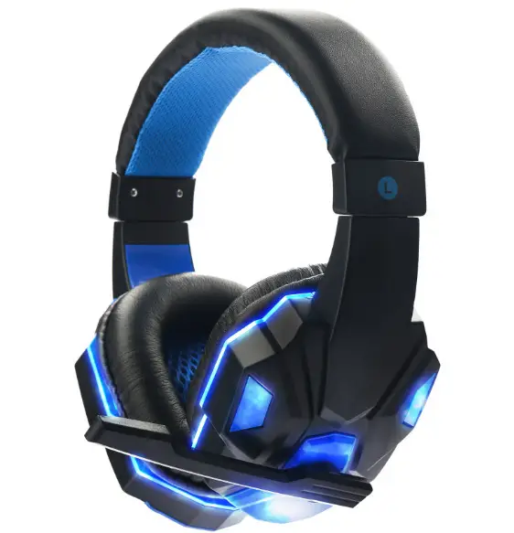 Immersive Sound with Soyto SY830MV Wired Gaming Headphones 6 Black Gaming Headset With Blue Led Lights And Adjustable Headband For Comfort And Fit.