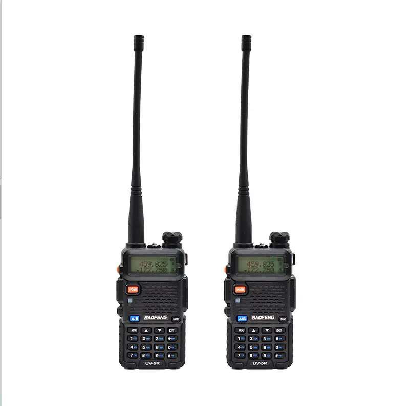 Baofeng Walkie-Talkie: Ultimate Companion for Your Self-Drive Ventures 5 Two Baofeng Uv-5R Handheld Radios With Antennas And Digital Displays.