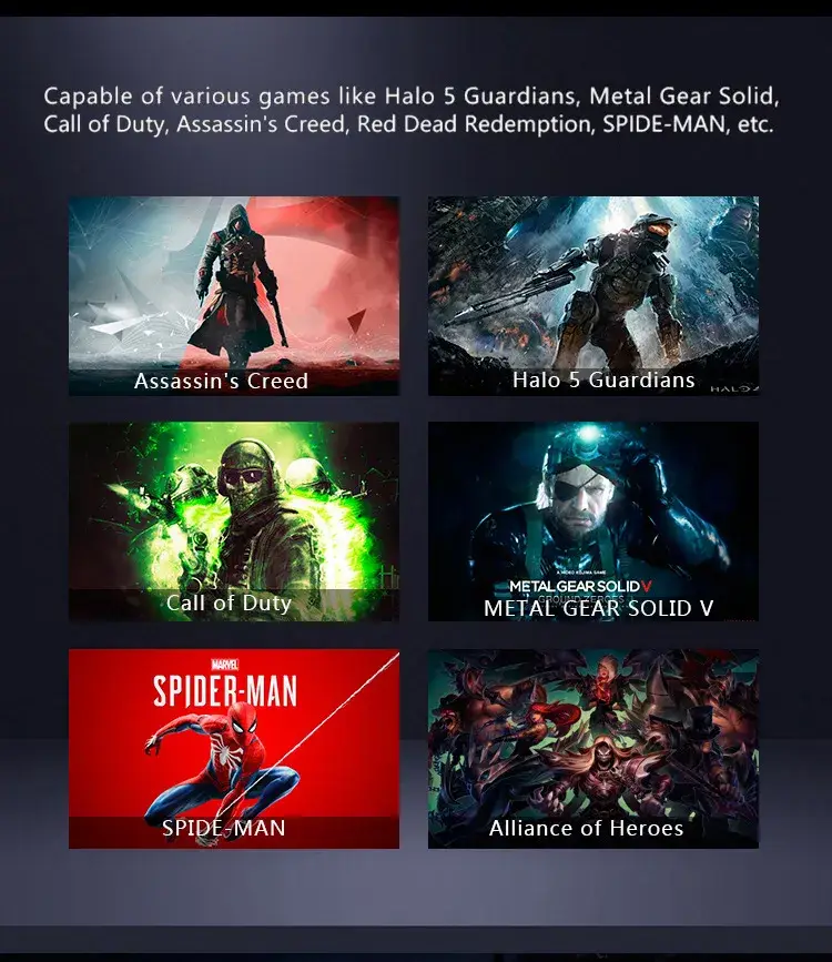 Immersive Sound with Soyto SY830MV Wired Gaming Headphones 13 Collage Of Various Video Game Covers Including Assassin'S Creed, Halo 5 Guardians, Call Of Duty, Metal Gear Solid V, And Spider-Man.