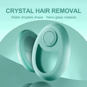 Crystal hair removal device shaped like a water droplet made from nano glass material.