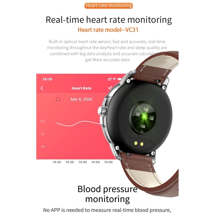 1.3" Color Touch Smart Watch, Weather Forecast, Heart Rate, BP Monitoring 7 1.3&Quot; Color Touch Smart Watch, Weather Forecast, Heart Rate, Bp Monitoring - Image 7
