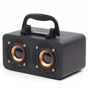 Vintage Wood Subwoofer Speakers with Bluetooth & USB/TF Card Support