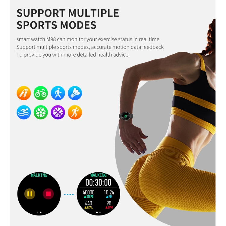 M98 Smart Watch: IP67 Waterproof with Heart Rate & Sleep Monitoring 9 M98 Smart Watch: Ip67 Waterproof With Heart Rate &Amp; Sleep Monitoring - Image 9