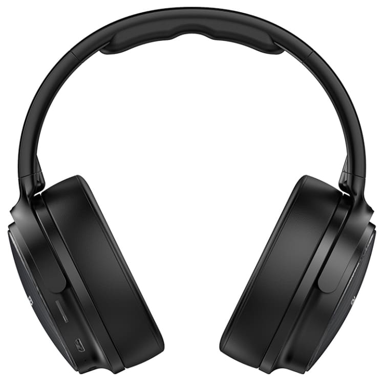 Awei A780BL Foldable Bluetooth 5.0 Headphones with Aux - Premium Sound Quality 4 Black Wireless Headphones With A Sleek Design And Adjustable Headband, Featuring Control Buttons On The Side.