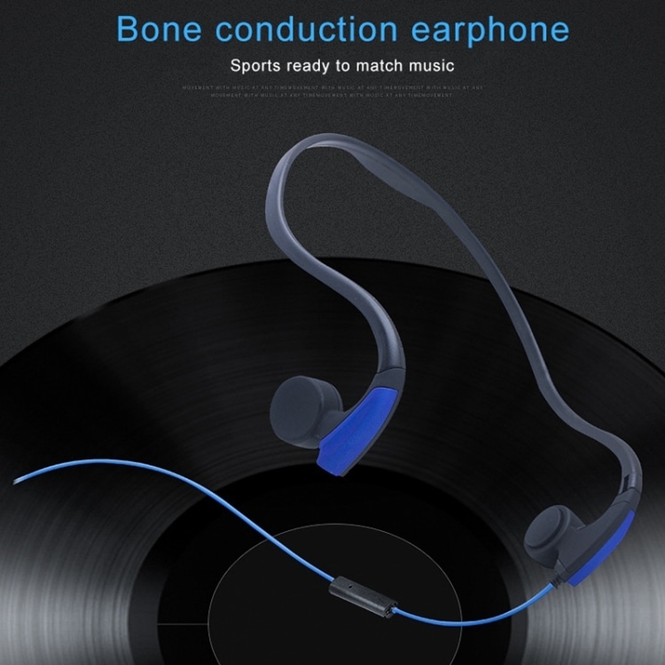 Wire-Controlled Bone Conduction Headphones for Active Outdoor Use 6 Bone Conduction Earphones With A Flexible Design And Blue Accents, Suitable For Sports And Music Listening.