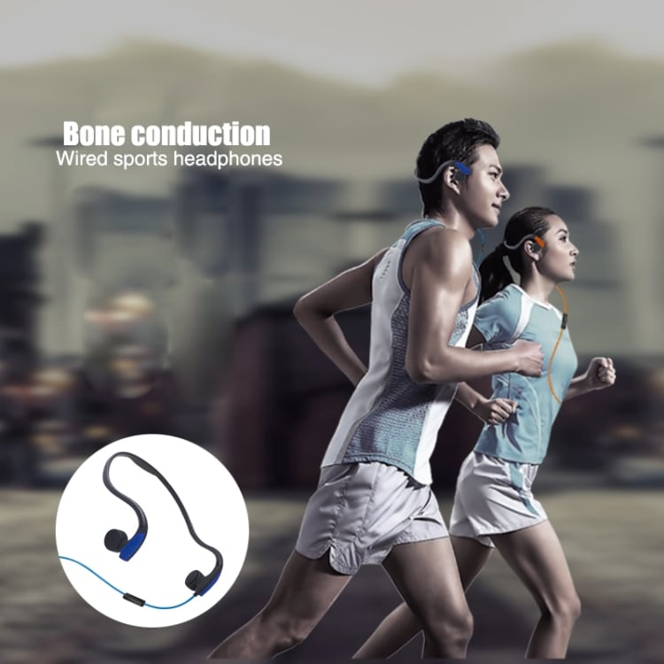 Wire-Controlled Bone Conduction Headphones for Active Outdoor Use 9 Two Individuals Running While Wearing Bone Conduction Wired Sports Headphones During An Outdoor Activity.