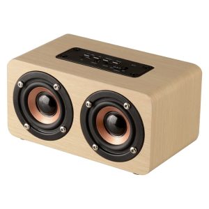 W5 Portable HiFi Wooden Bluetooth Speaker - Enhanced Bass & Stunning Design