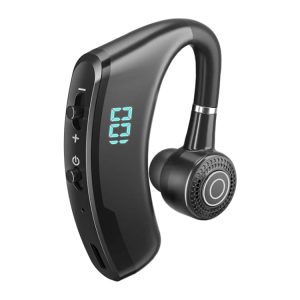 V9S LED Display Bluetooth Headset - Black/Blue, Noise Cancelling - Superior Sound
