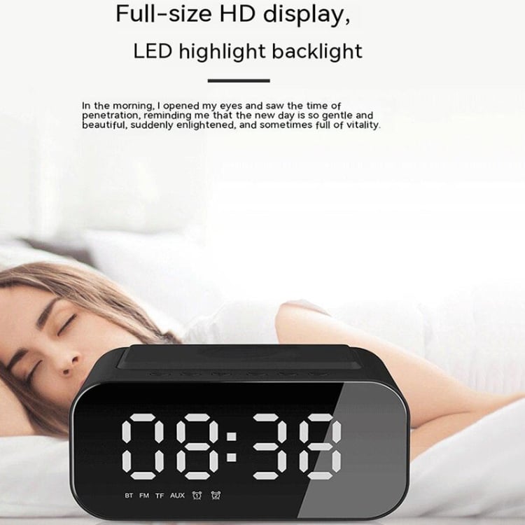 15W LED Clock & Bluetooth Speaker with Wireless Charging - All-in-One Entertainment 5 15W Led Clock &Amp; Bluetooth Speaker With Wireless Charging - All-In-One Entertainment - Image 5