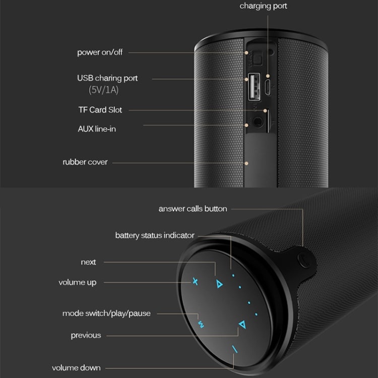 ZEALOT S8 Bluetooth Speaker: Subwoofer, Touch Control, Portable Powerhouse 3 Zealot S8 Bluetooth Speaker: Subwoofer, Touch Control, Portable Powerhouse - Image 3