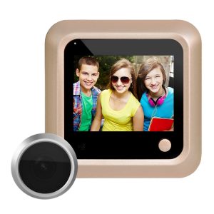 X5 2.4" Screen Security Camera: 2.0MP Viewer, TF Slot, Gold Finish