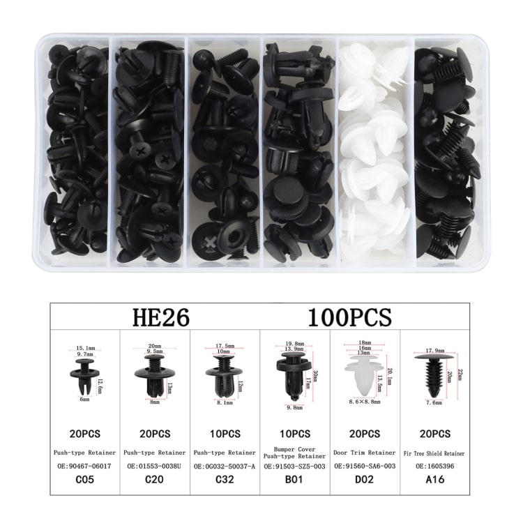 100-Piece Set: Universal Car Plastic Fasteners & Rivet Clips for Effortless Repairs 3 100-Piece Set: Universal Car Plastic Fasteners &Amp; Rivet Clips For Effortless Repairs - Image 3