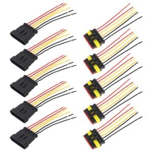 10pcs 6P Car Waterproof Connector Plug Set, 10cm Length