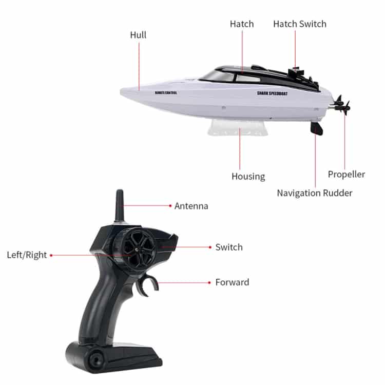 YDJ-818 2.4G RC Shark Boat - High-Speed Remote Control for Thrilling Adventures 3 Ydj-818 2.4G Rc Shark Boat - High-Speed Remote Control For Thrilling Adventures - Image 3