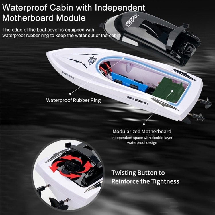 YDJ-818 2.4G RC Shark Boat - High-Speed Remote Control for Thrilling Adventures 7 Ydj-818 2.4G Rc Shark Boat - High-Speed Remote Control For Thrilling Adventures - Image 7