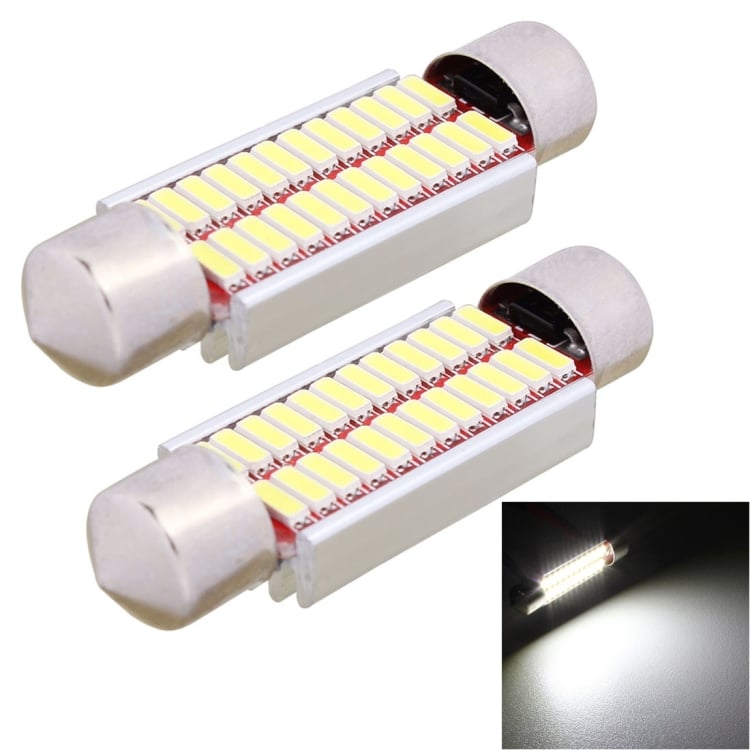 2 PCS 41mm 2W 240LM White Light LED License Plate Bulbs for Car - Error Free 1 2 Pcs 41Mm 2W 240Lm White Light Led License Plate Bulbs For Car - Error Free