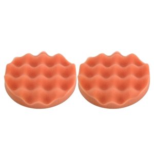 2PCS High-density Car Waxing Sponge, Round & Wavy Shape, 15x15cm