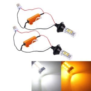 2 PCS White/Yellow Light DRL & Turn Light with 1000 LM, 10W, 6000K, 42 SMD-2835 LED