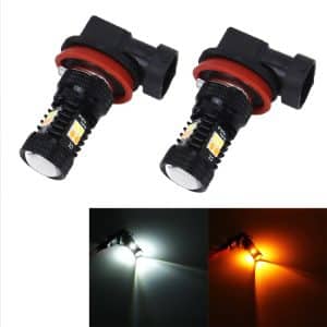 2 PCS Super Bright H11/H8 12V 5W Fog Light, 350LM, White + Yellow LEDs