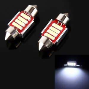 2 PCS 2W 100 LM 6000K LED Car Dome Lamp Reading Light, 31MM, 4 SMD-7020, DC 12V
