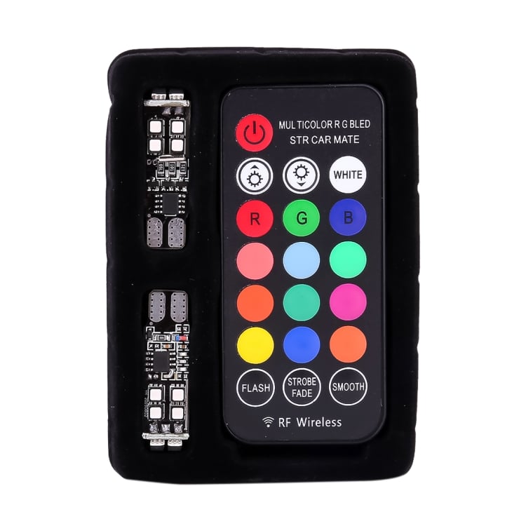 2PCS W5W 194 T10 Multi-Color LED Car Clearance Lights, Remote Control, DC 12V 7 2Pcs W5W 194 T10 Multi-Color Led Car Clearance Lights, Remote Control, Dc 12V - Image 7