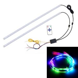 2 PCS 60cm DC12V 19W Colorful Car Turn Lights SMD-5050 LED Bulbs - Ultra-Thin