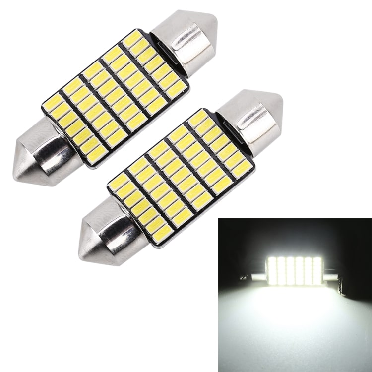 2pcs 36mm DC12V 1.2W 6000K 80LM 33LEDs SMD-3014 Car License Plate Dome Light 1 2Pcs 36Mm Dc12V 1.2W 6000K 80Lm 33Leds Smd-3014 Car License Plate Dome Light