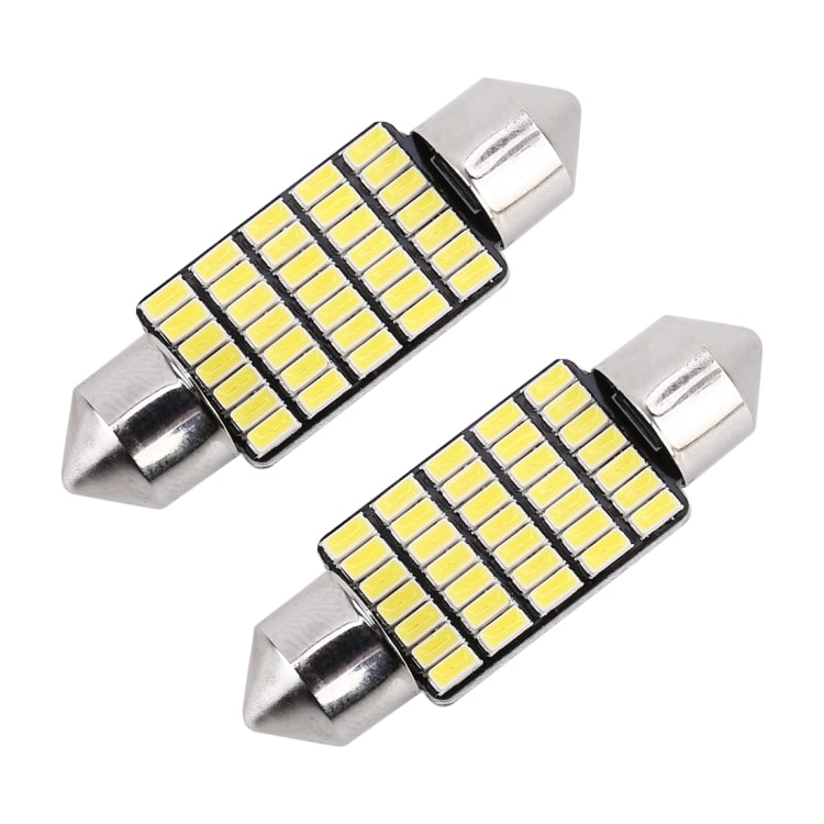 2pcs 36mm DC12V 1.2W 6000K 80LM 33LEDs SMD-3014 Car License Plate Dome Light 2 2Pcs 36Mm Dc12V 1.2W 6000K 80Lm 33Leds Smd-3014 Car License Plate Dome Light - Image 2