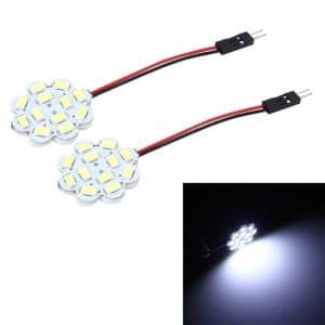 2 PCS Flower Shape Car Interior Light, 200 LM 6000K, 12 SMD-5630 LED Lamps, DC 12V