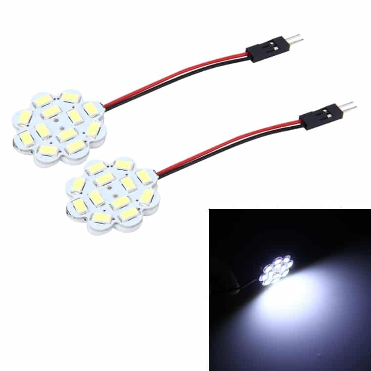 2 PCS Flower Shape Car Interior Light, 200 LM 6000K, 12 SMD-5630 LED Lamps, DC 12V 1 2 Pcs Flower Shape Car Interior Light, 200 Lm 6000K, 12 Smd-5630 Led Lamps, Dc 12V