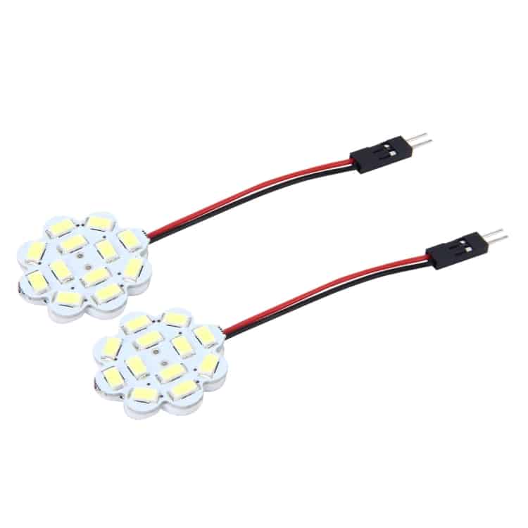 2 PCS Flower Shape Car Interior Light, 200 LM 6000K, 12 SMD-5630 LED Lamps, DC 12V 2 2 Pcs Flower Shape Car Interior Light, 200 Lm 6000K, 12 Smd-5630 Led Lamps, Dc 12V - Image 2