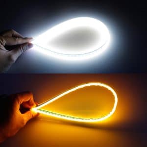 2 PCS 30cm DC12V Ultra-thin Car Double Colors Turn Lights, LED SMD-2835 Beads