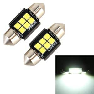 2 PCS 31mm DC12V 2.5W 6000K 170LM Car Reading Lamp Dome Light