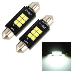 2 PCS 41mm DC12V 6000K 170LM 6LEDs SMD-3030 Car Reading Dome Light