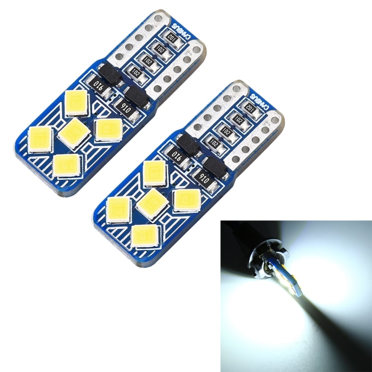 2 PCS T10 / W5W / 168 Car Reading Lamp 6000K 130LM Decoder 10LEDs SMD-2835 1 2 Pcs T10 / W5W / 168 Car Reading Lamp 6000K 130Lm Decoder 10Leds Smd-2835