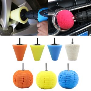 7-in-1 Car Polishing Disc Set for Wheels & Rims, 3-inch Sponge Waxing Kit