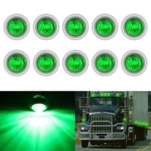 10 PCS MK-118 3/4" Metal Frame Car/Truck 3LEDs Side Marker Light Bulb - Durable & Bright
