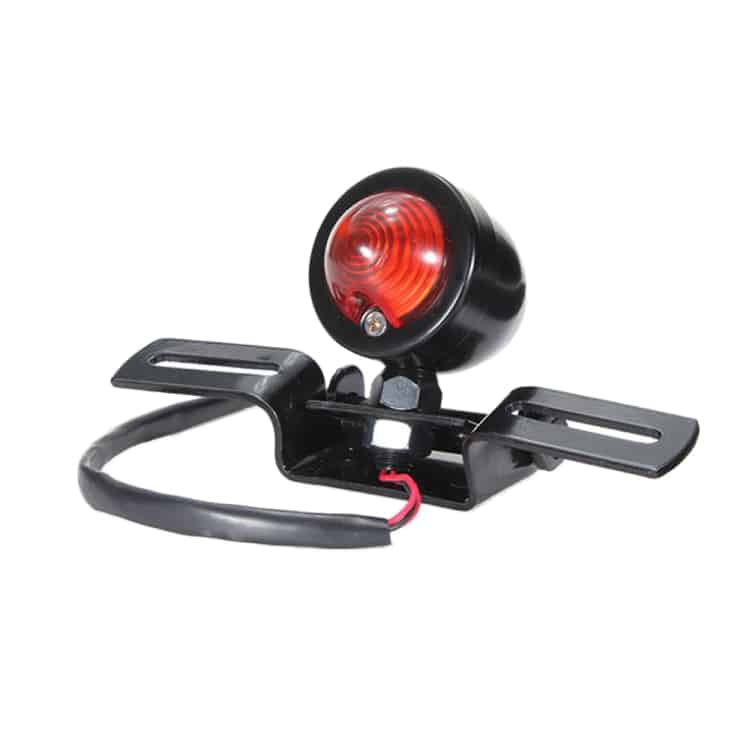 2 PCS KC-WD-FGZXD Motorcycle Retro Round Brake Light with License Plate Holder 2 2 Pcs Kc-Wd-Fgzxd Motorcycle Retro Round Brake Light With License Plate Holder - Image 2