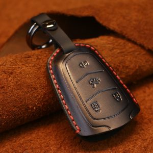 Cadillac Car Cowhide Leather Key Case for four keys - Premium Protection