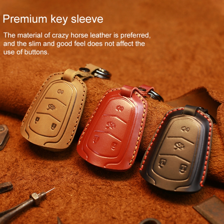 Cadillac Car Cowhide Leather Key Case for four keys - Premium Protection 5 Cadillac Car Cowhide Leather Key Case For Four Keys - Premium Protection - Image 5