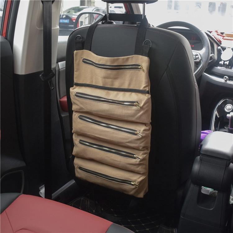 Canvas Car Storage Bag - Portable Multi-function Tool Bag for Organized Travel 5 Canvas Car Storage Bag - Portable Multi-Function Tool Bag For Organized Travel - Image 5
