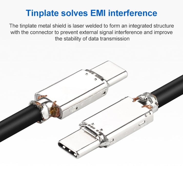 100W Thunderbolt 3 USB-C 4.0 Male to Male Data Cable - Multiple Lengths 4 Eda002107201 3.Jpg