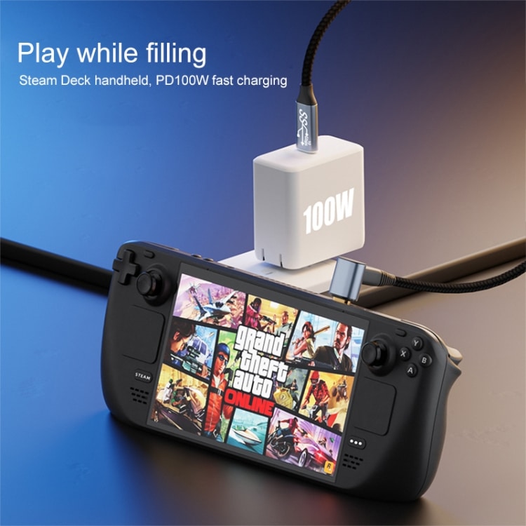 100W USB-C to USB-C Stereo Curved Data Cable - For Steam Deck Gen2 6 100W Usb-C To Usb-C Stereo Curved Data Cable - For Steam Deck Gen2 - Image 6