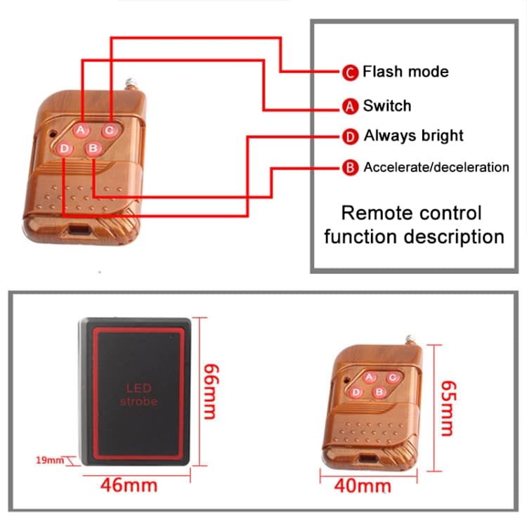 Wireless Remote 4-in-1 Car Grille Flash LED Lights Kit 5 Wireless Remote 4-In-1 Car Grille Flash Led Lights Kit - Image 5