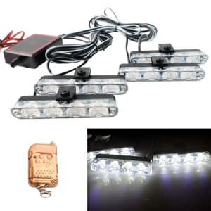 Wireless Remote Control 4 in 1 Car Grille Flash Lights - 16LEDs Warning Lights