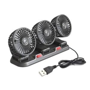 360-Degree Rotating Car Fan - Adjustable Three-Head Cooling Solution