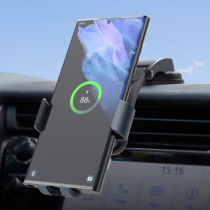 C37 Dual Coil Car Phone Holder Wireless Charger - Fan Cooling Technology
